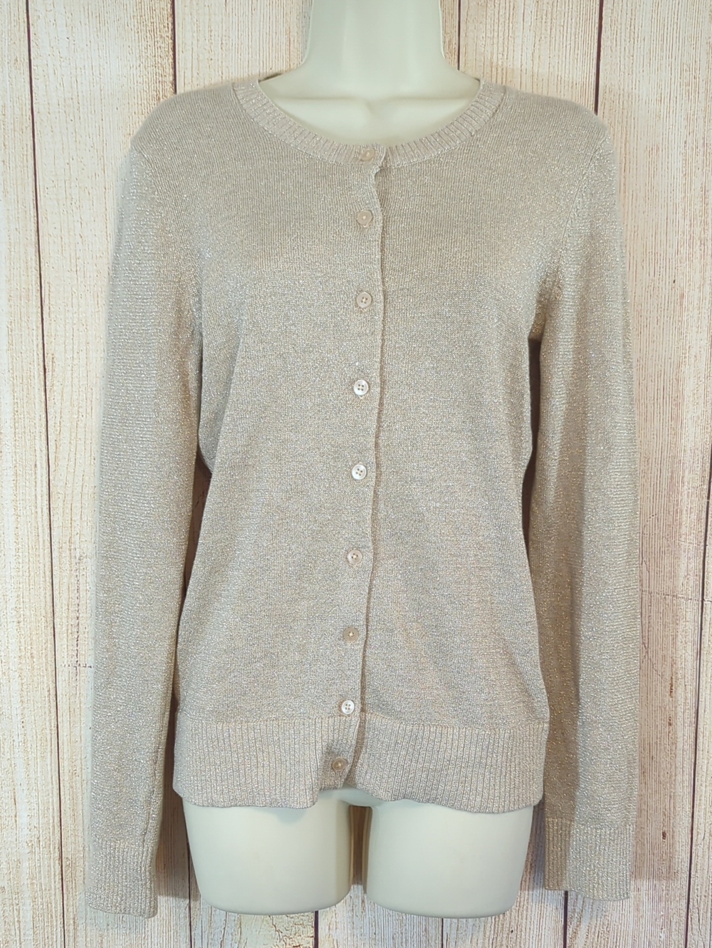 GAP Gold Metallic Button-Down Women's Cardigan Sweater NWT Small